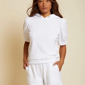 NWT Nation LTD Sammy Hoodie Sweatshirt, in WHITE |Encino Shorts, in White